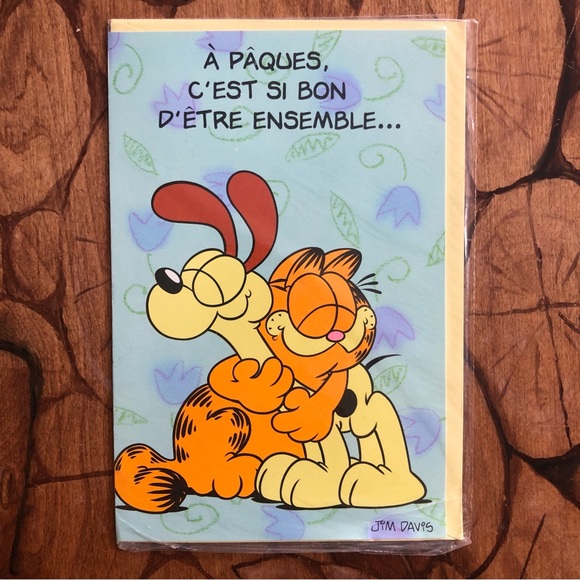 Vintage Easter Cards (NEW) French cartes Pâques vintage Garfield (x3) - Picture 5 of 11